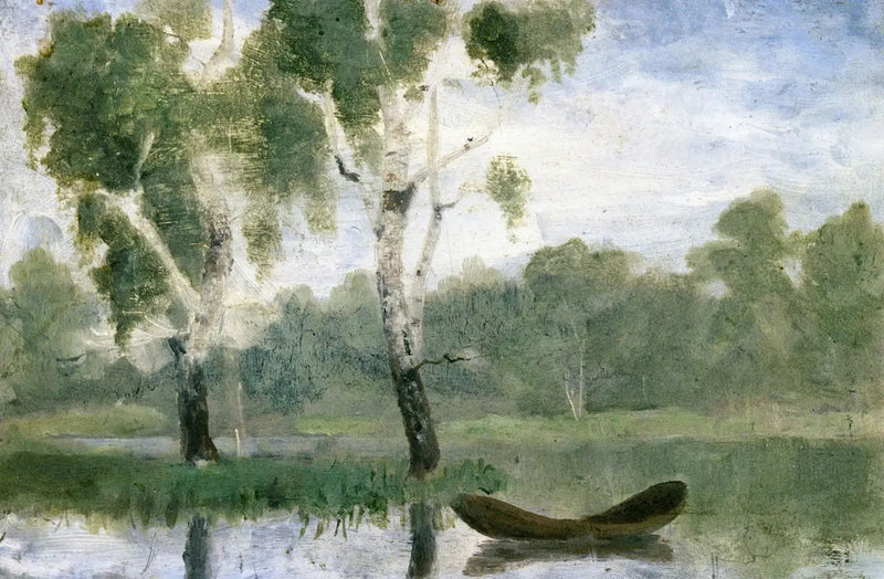 Lille Sø med båd - Edvard Munch