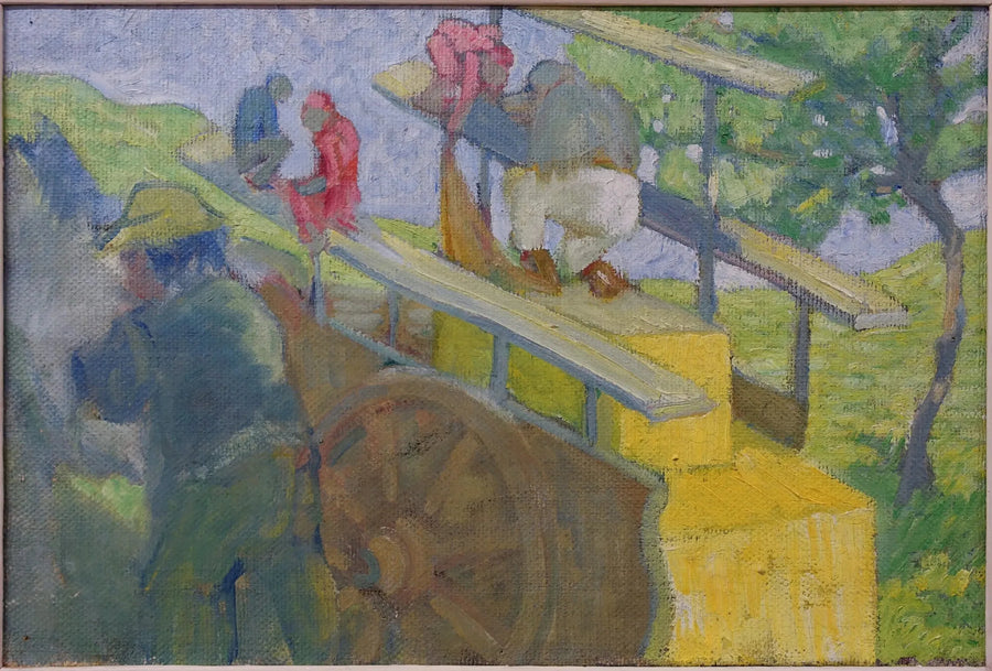 Lille abe på en vogn - Franz Marc