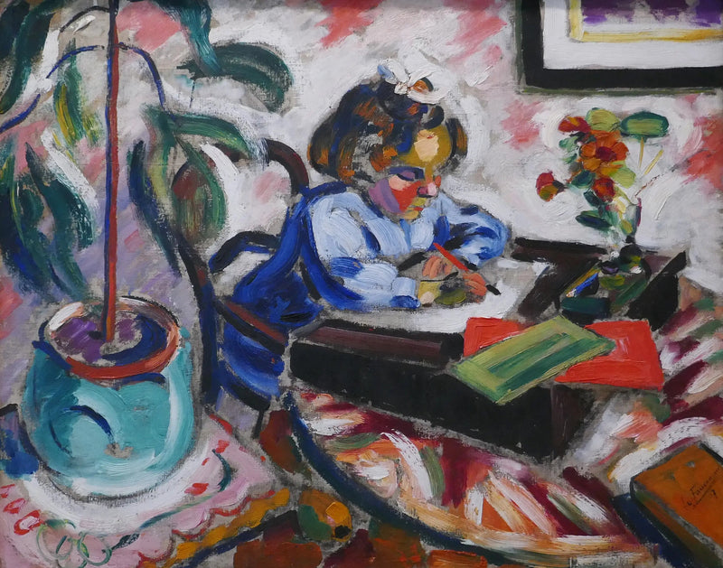 Lille skolepige - Henri Le Fauconnier