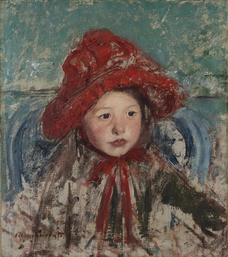 Lille pige med den store røde hat - Mary Cassatt