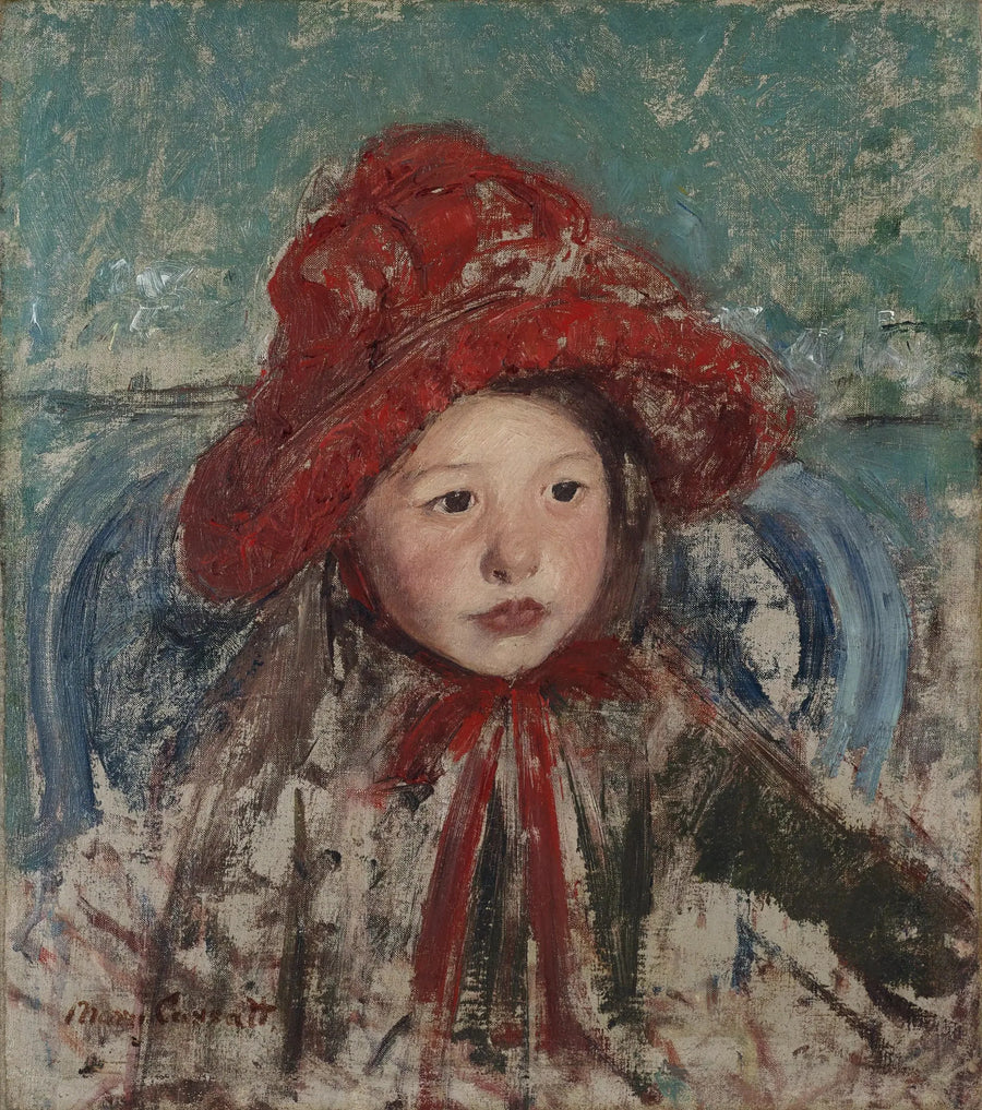 Lille pige med den store røde hat - Mary Cassatt