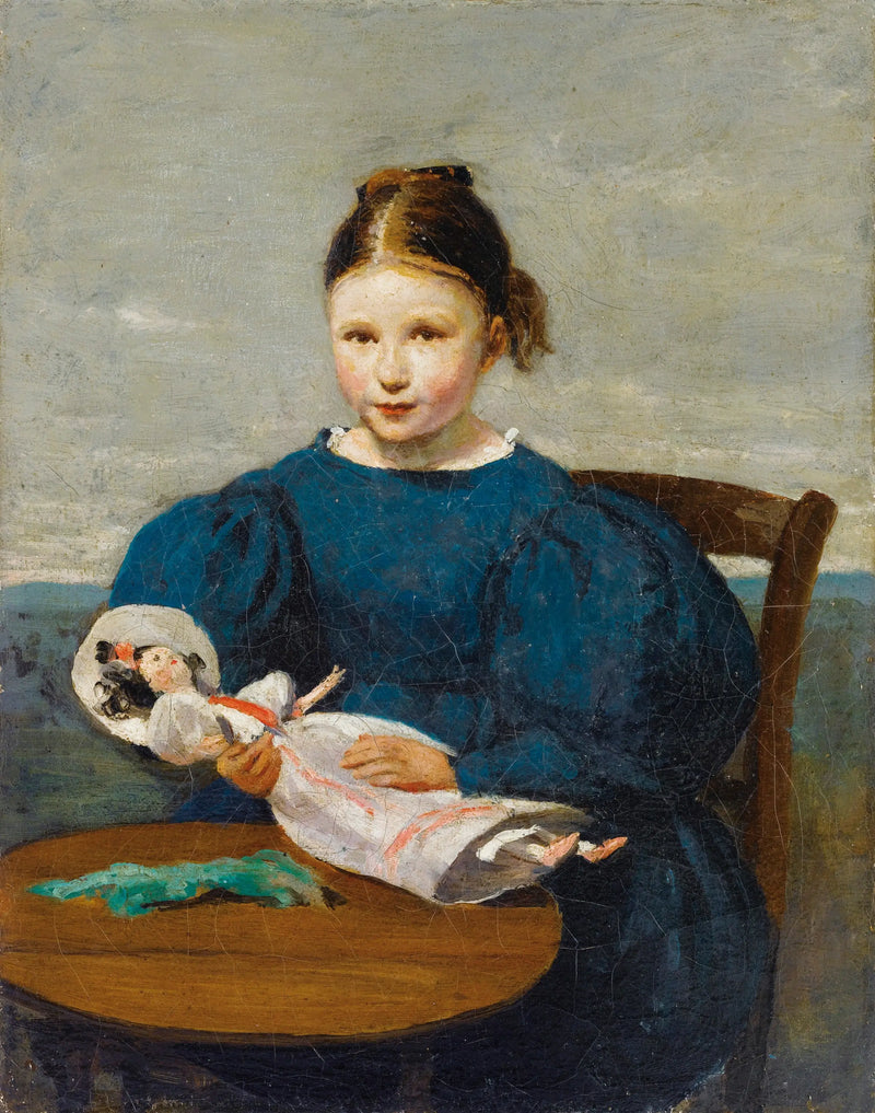 Lille pige med en dukke - Jean-Baptiste Camille Corot