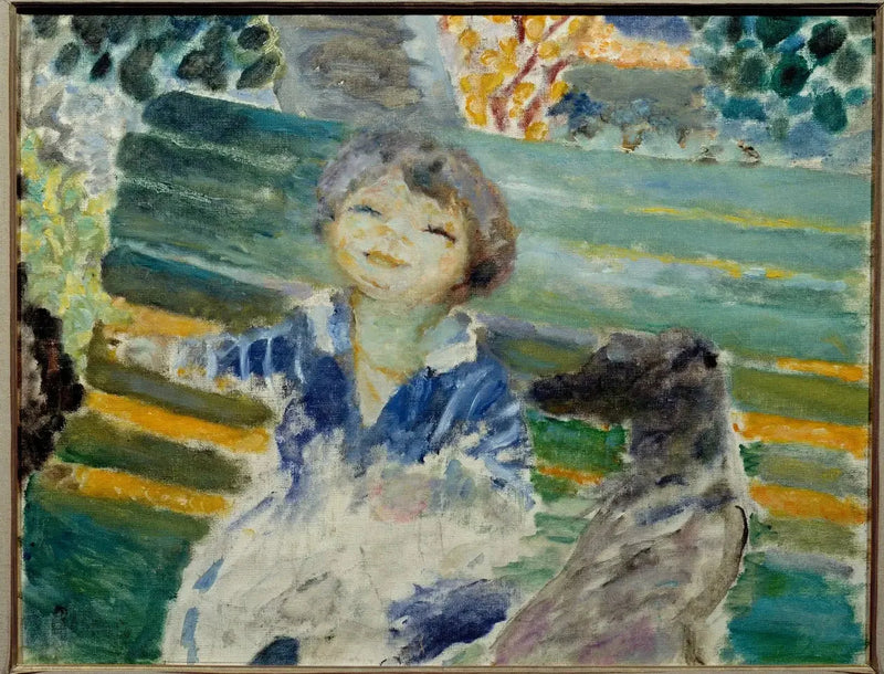Lille pige og hendes hund - Pierre Bonnard