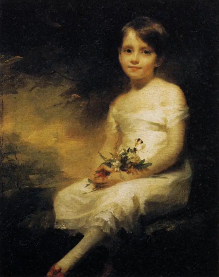 Lille Pige lejer af blomster - Henry Raeburn