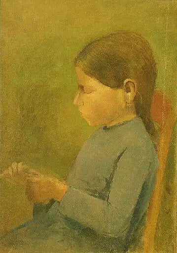 Lille pige, der strikker - Odilon Redon