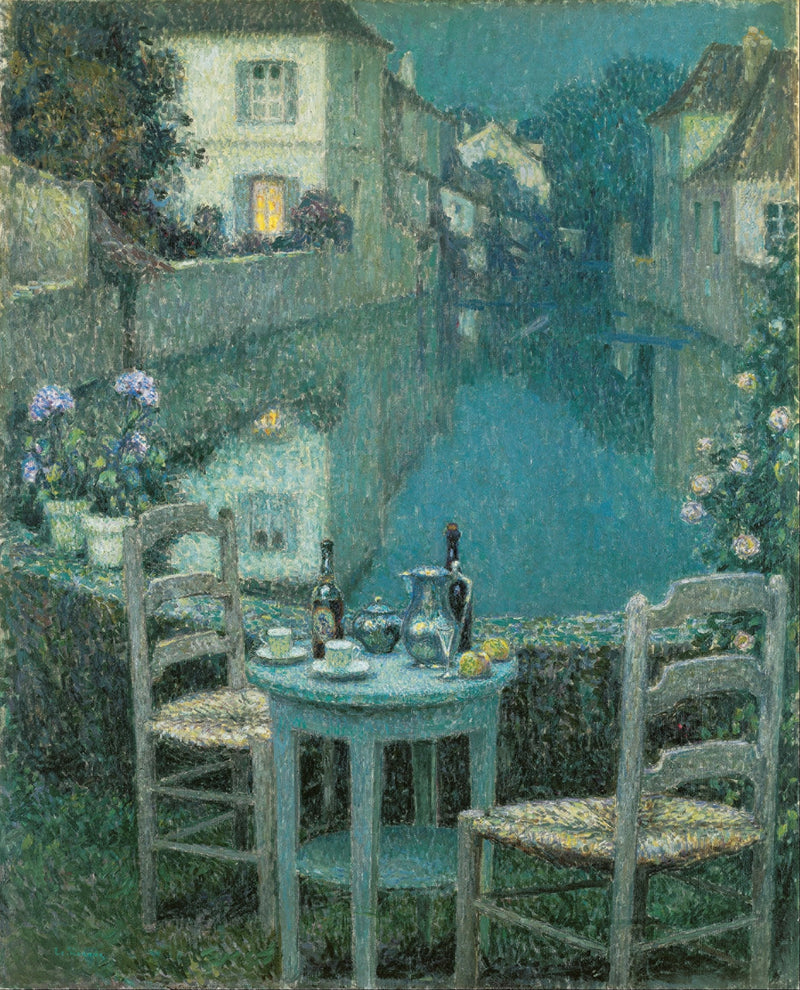 Lille bord i aftenens skumring - Henri Le Sidaner