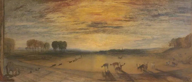 Petworth Park: Tillington Kirke i Det Fjerne - J. M. W. Turner