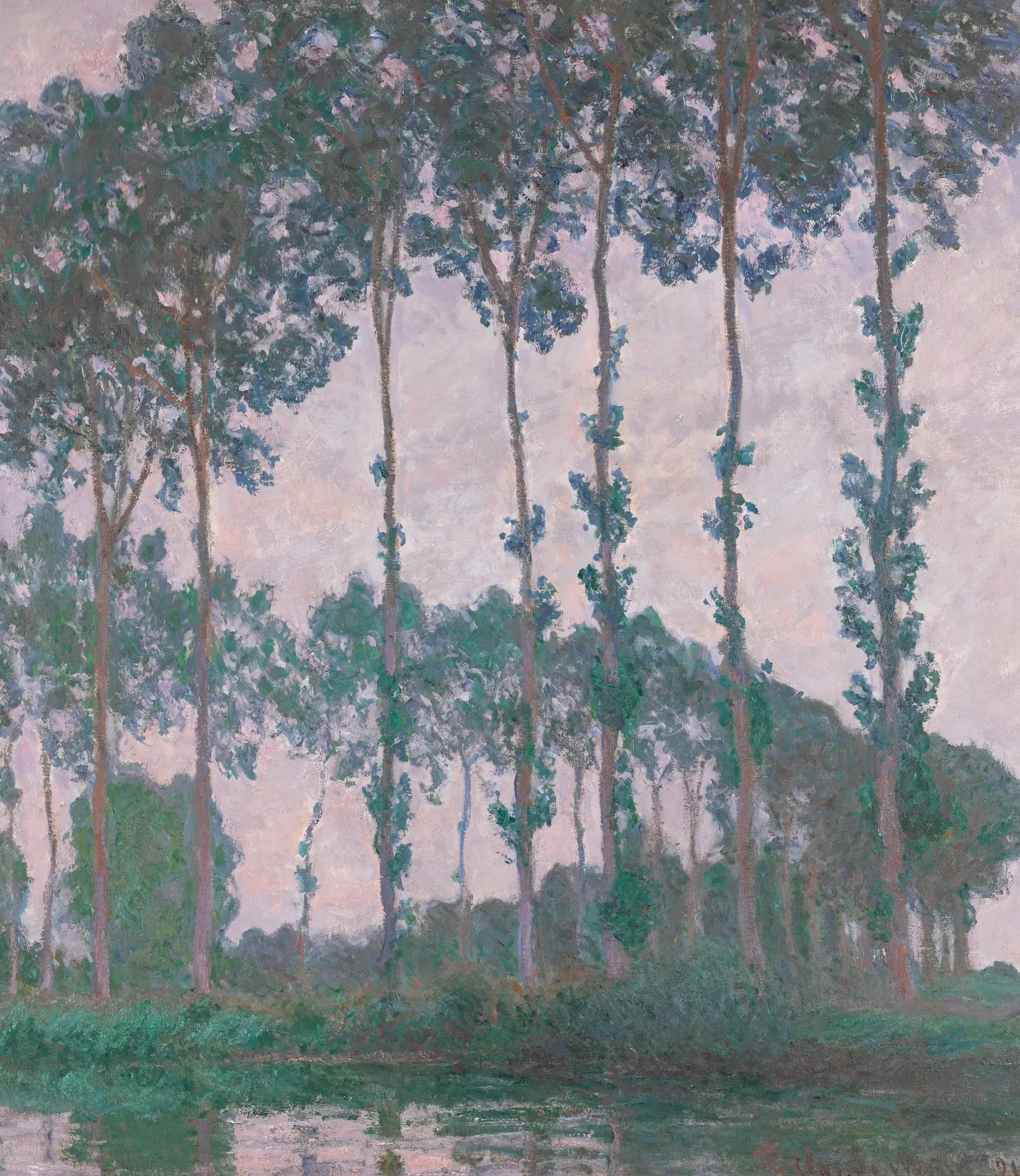 Peupliers au bord de l’Epte, temps couvert - Claude Monet image 1 reproduction artisanale de tableau