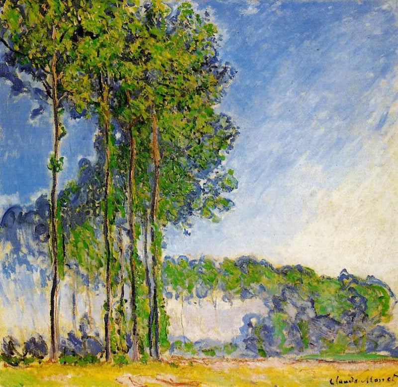 Popler, set fra marsken - Claude Monet