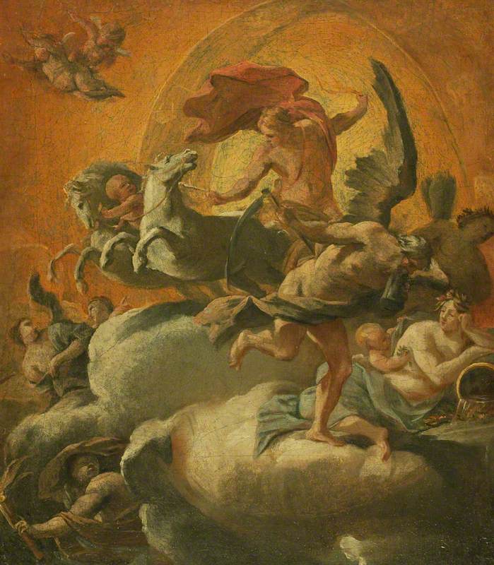 Phaéton på sin vogn og Chronos - Simon Vouet