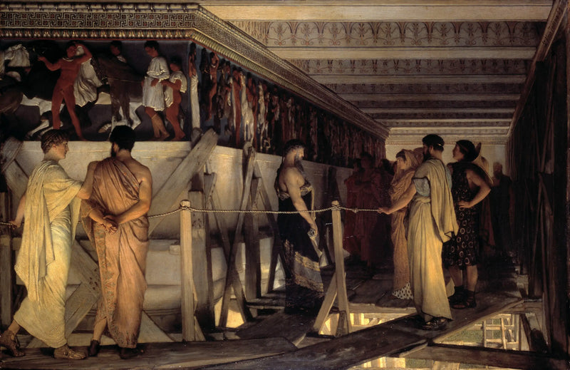 Phidias viser Parthenon-frisen til sine venner - Lawrence Alma-Tadema
