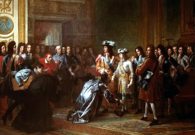 Philippe de France, hertug af Anjou, udråber sig selv til konge af Spanien under navnet Philippe V, 16. november 1700 - François Gérard