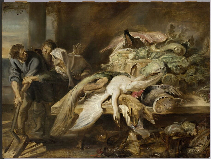 Philopoemen, général des Achéens, pris pour un valet puis reconnu dans une cuisine par ses hôtes de Mégare - Peter Paul Rubens