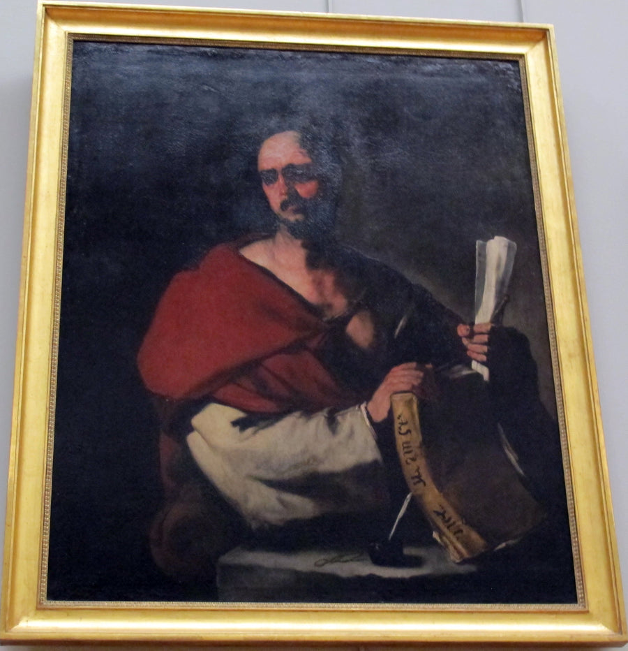 Filosof, der holder en bog og et papirrulle - Luca Giordano
