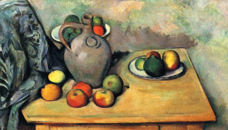 Kande og frugter på et bord - Paul Cézanne