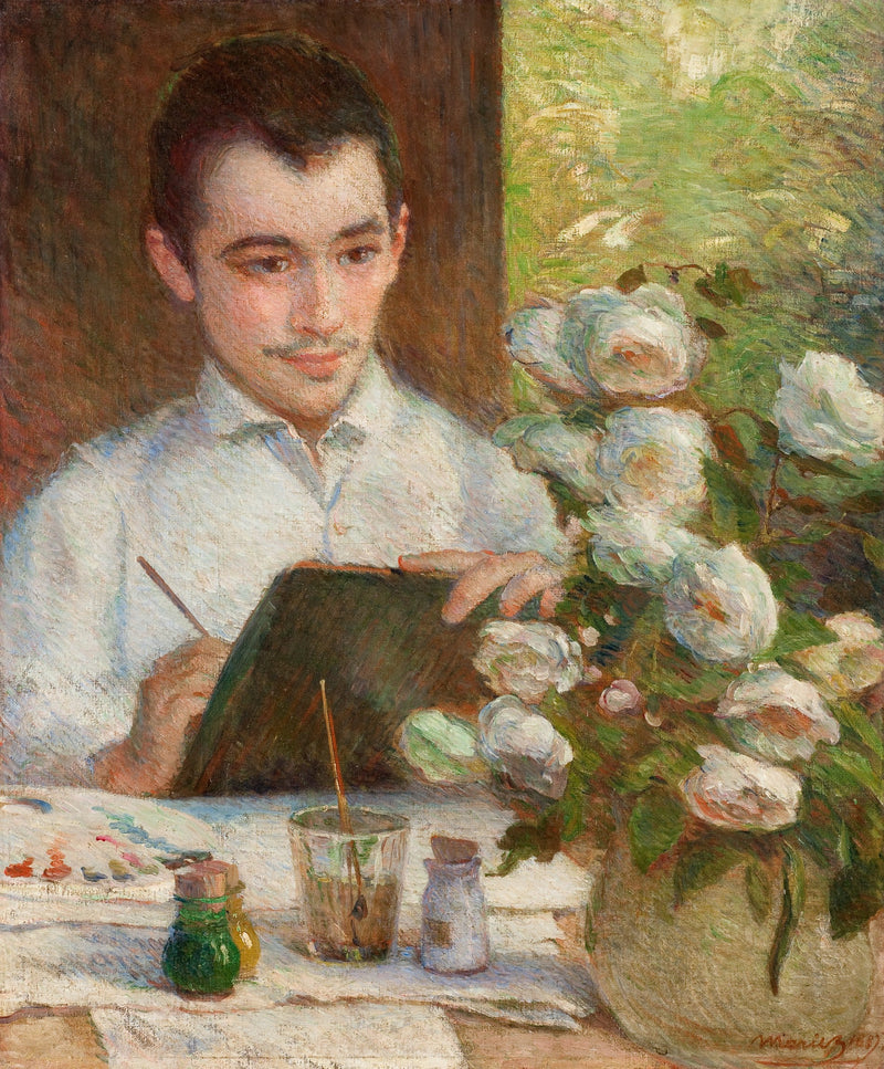 Pierre malende blomster - Marie Bracquemond