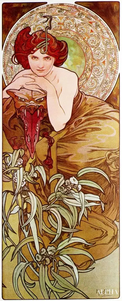 Pierres précieuses : Émeraude - Mucha - Reproductions de tableaux et peintures haut de gamme