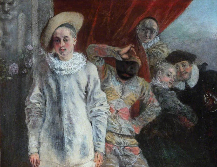 Pierrot, Arlequin og Scapin - Antoine Watteau