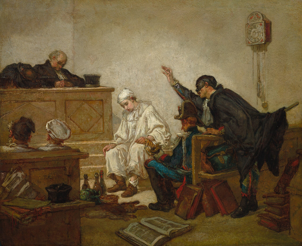 Pierrot au tribunal correctionnel - Thomas Couture image 1 reproduction d’œuvre d’art à l’huile