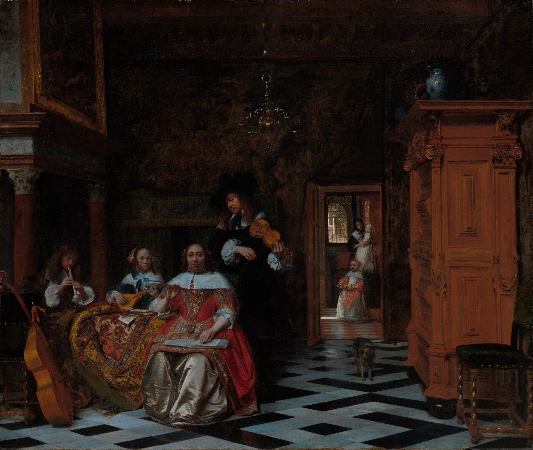 Portrait d'une famille, peinture de Pieter de Hooch