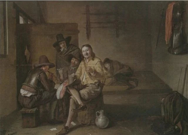 Intérieur avec cinq soldats - Pieter de Hooch