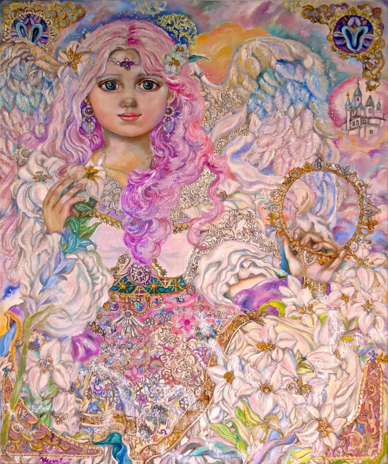 Pink lilje blomst engel - Yumi Sugai