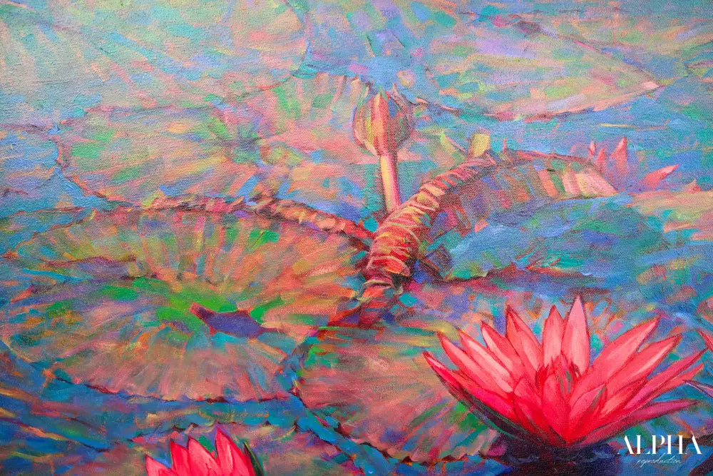 Pink Lotus – Somchai | 80 x 120 cm Reproductions de tableaux à la peinture à l’huile