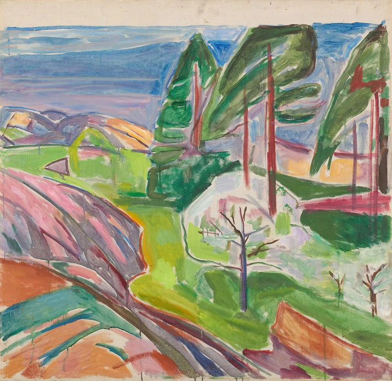 Pins og frugttræer i blomst - Edvard Munch