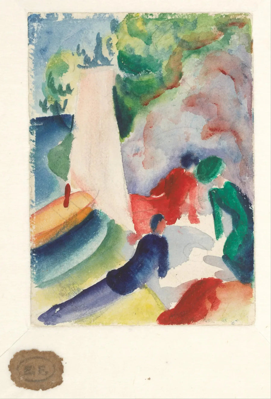 Picnic på stranden - August Macke