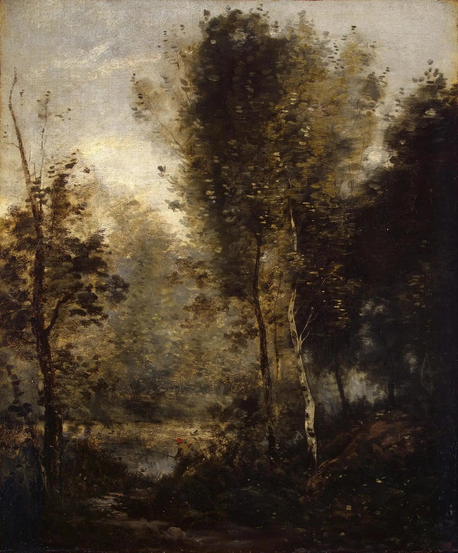 Swimmingpool i skoven - Jean-Baptiste Camille Corot