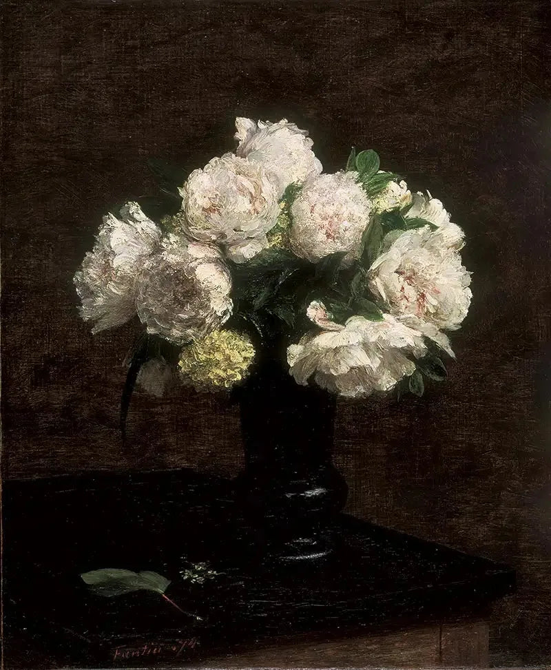 Hvide peoner og snebolde - Henri Fantin-Latour
