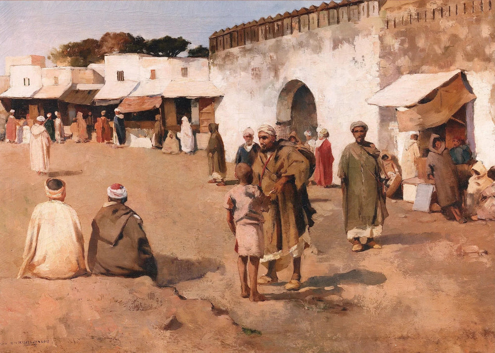 Place de la ville au Maroc - Théo van Rysselberghe image 1 reproduction artisanale de tableau