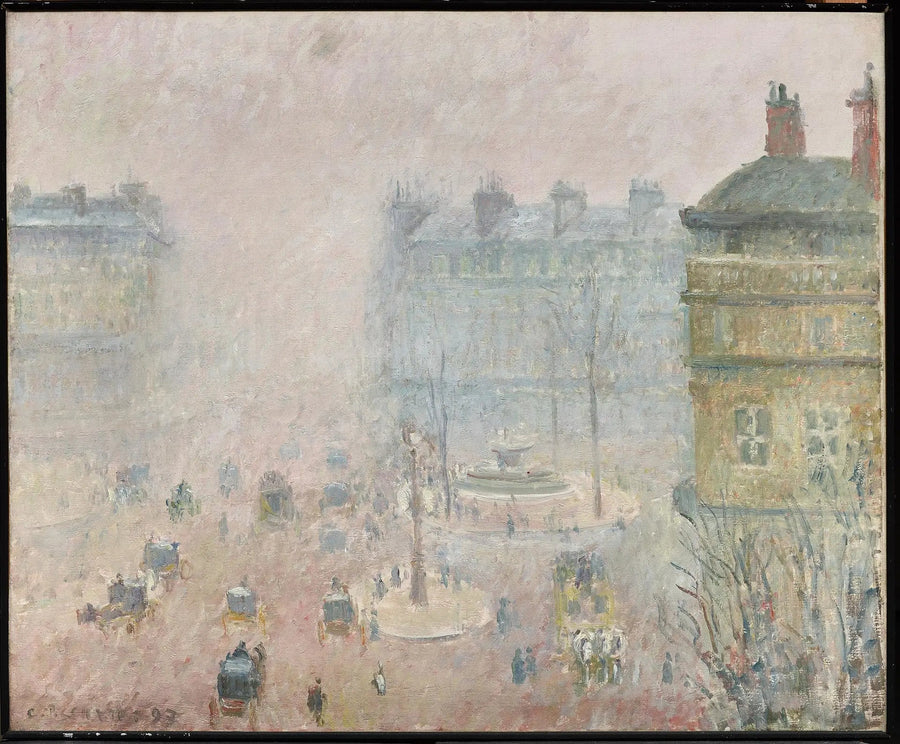 Pladsen ved Théâtre-Français og Avenue de l'Opéra, Tåge - Camille Pissarro