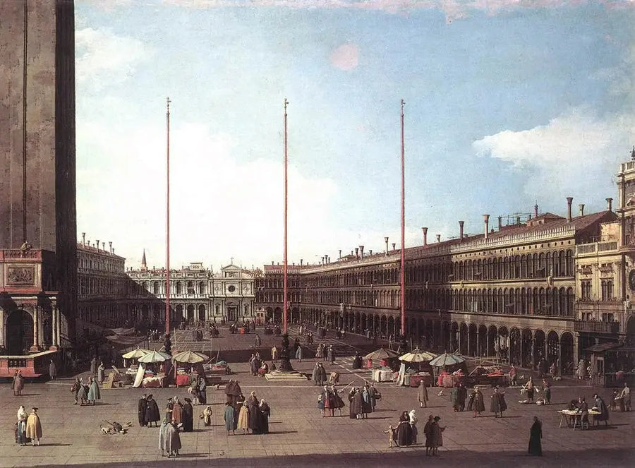 Place Saint-Marc mod San Geminiano Kirke - Canaletto