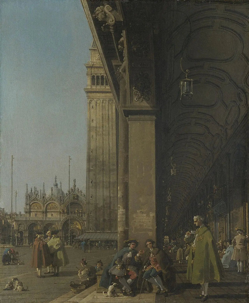 Plads San Marco mod øst set fra sydvestlige hjørne - Canaletto