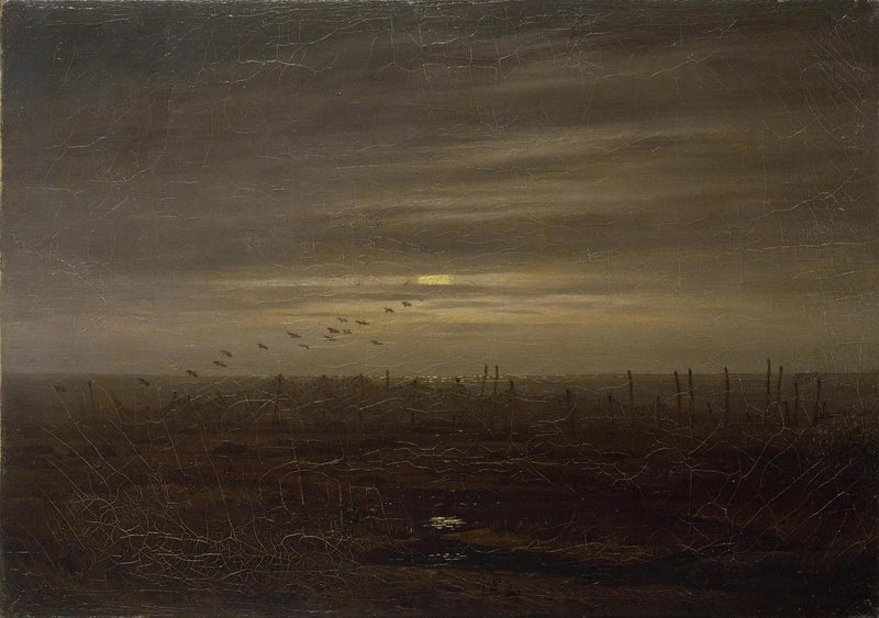 Strand med fiskenet - Caspar David Friedrich