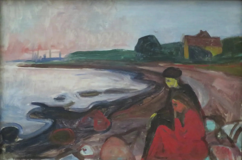 Strand med to kvinder siddende - Edvard Munch