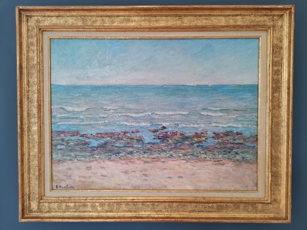 Plage de la côte normande - Blanche Hoschedé Monet image 1 reproduction artisanale de tableau