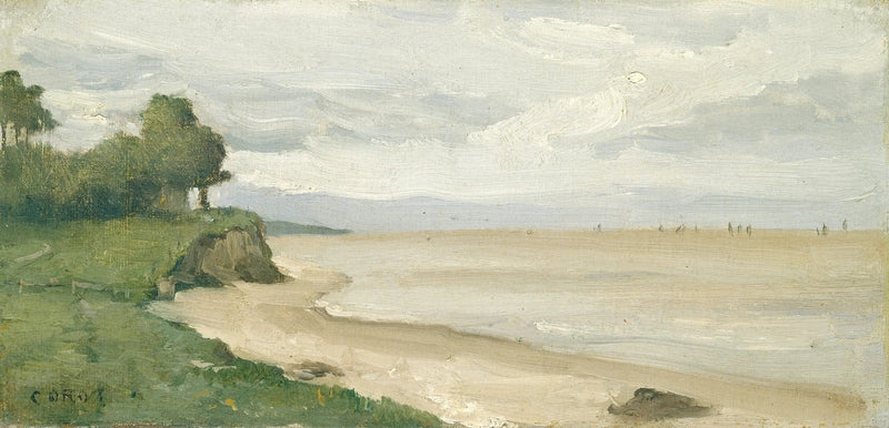 Strand nær Étretat - Jean-Baptiste Camille Corot