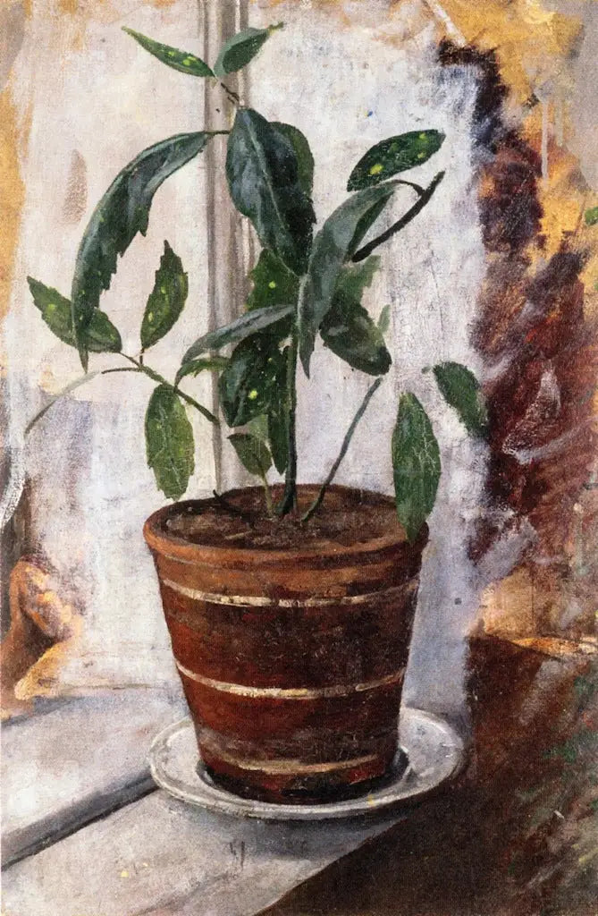 Potteplante på vindueskarmen - Edvard Munch