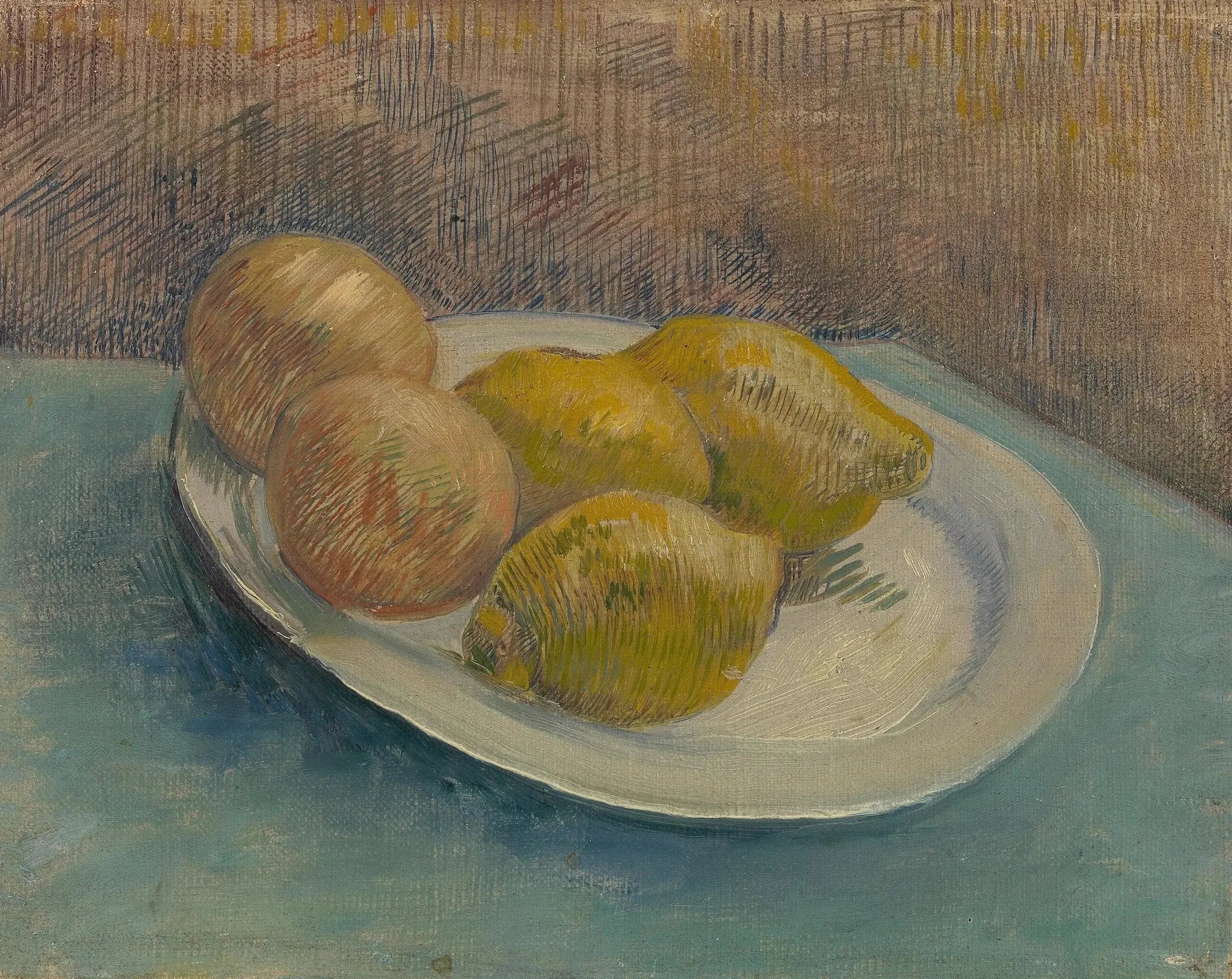 Reproduction du tableau « Plat aux agrumes - Vincent van Gogh » par Alpha Reproduction en peinture à l’huile