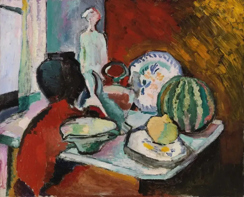 Tallerkener og melon (Tallerkener og melon) - Henri Matisse