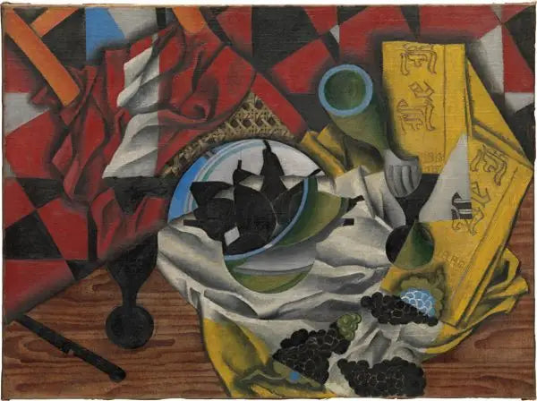 Poires et raisins sur une table - Juan Gris - Alpha Reproduction