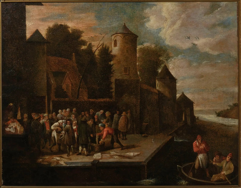 Fiskere ved havnen - David Teniers den Yngre