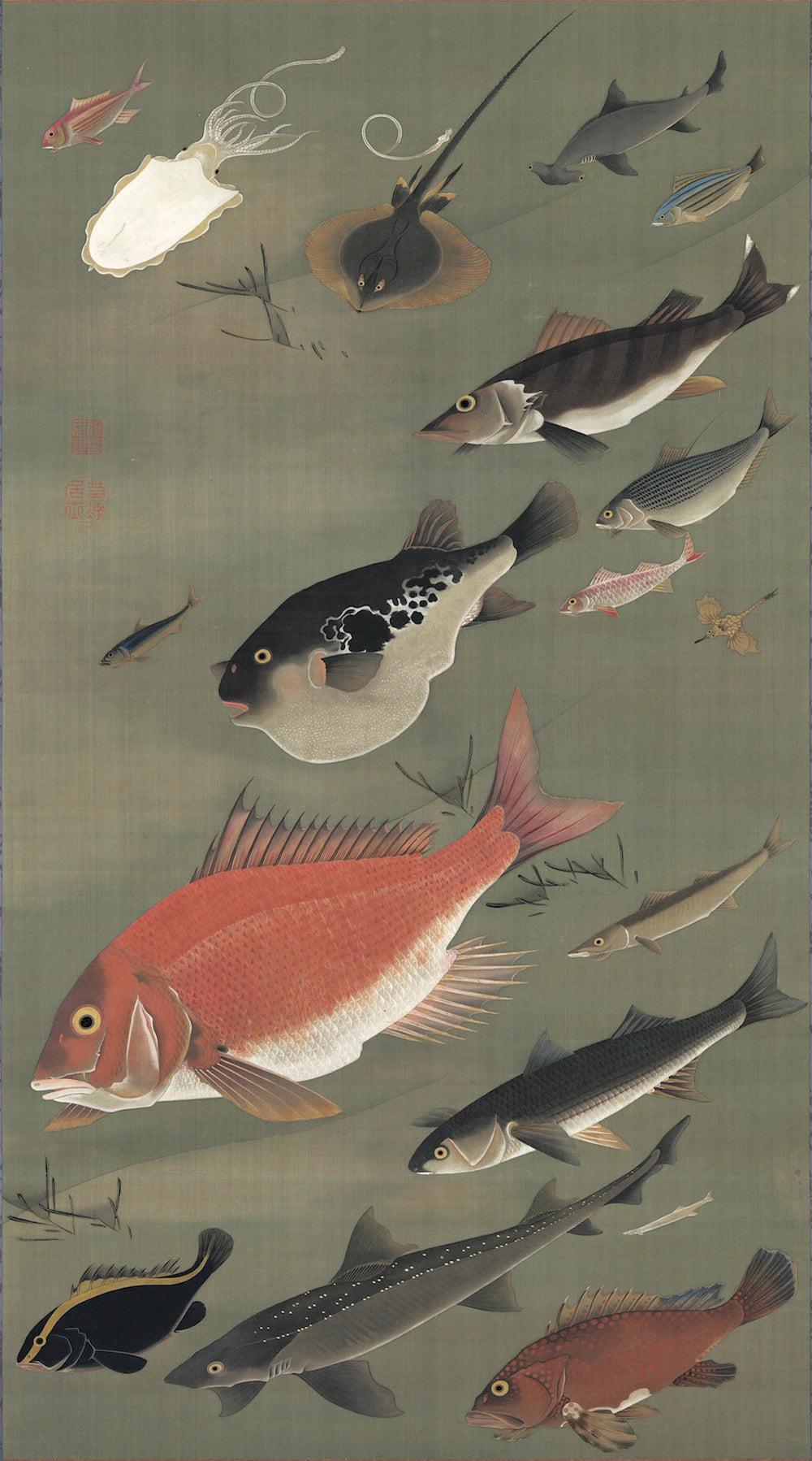 Poissons, Itō Jakuchū, 1800