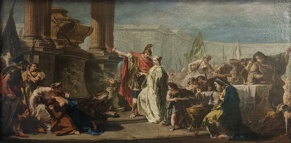 Polyxène devant le tombeau d'Achille - Giovanni Battista Pittoni image 1 tableau peint à l’huile sur toile