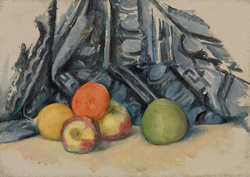 Æbler og tæppe - Paul Cézanne