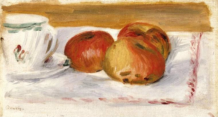 Æbler og tekrus - Pierre-Auguste Renoir