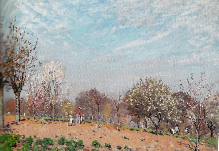 Blomstrende æbletræer i Louveciennes - Alfred Sisley