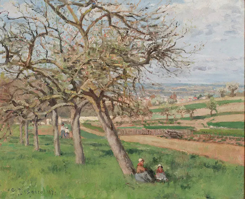 Blomstrende æbletræer - Camille Pissarro
